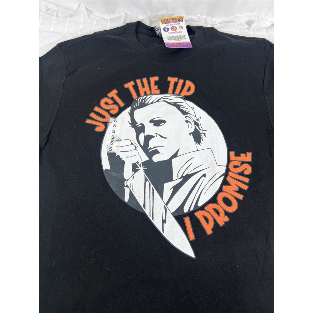 Mens‎ T Shirt Black ,Mike Myers Halloween Small  Just The tip I promise!